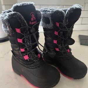 Kamik Black and Pink Winter Boots